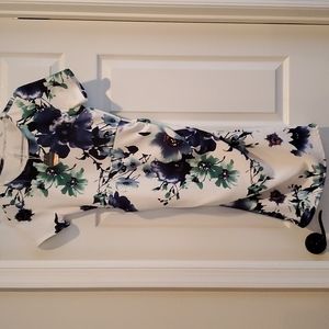 PinkBlush, Size Small, Floral Blue and White